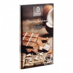 Продуктови Категории Шоколади Laurence Млечен шоколад с кокосови стърготини 85 гр. 